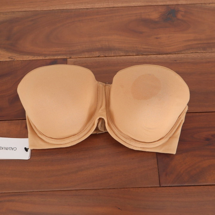 Calvin Klein Constant T-Shirt Bra Women 30D Nude Stretch Lightly lined Strapless