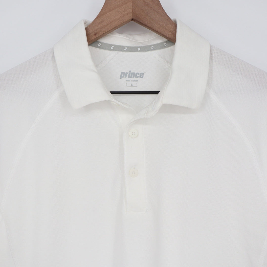 Prince Mens Match Core Polo Shirt White Short Sleeve Tennis Size S
