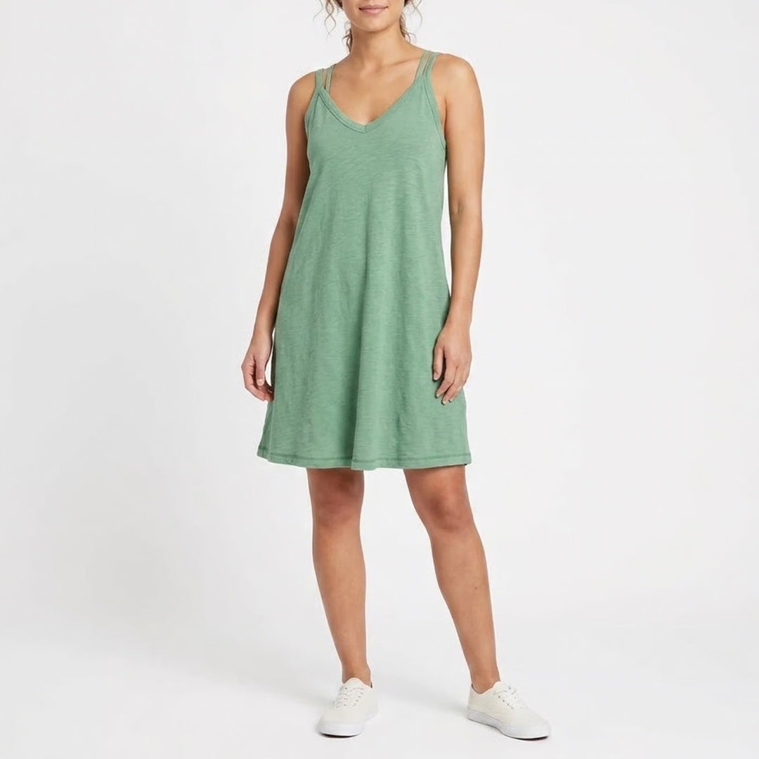 Universal Thread Tank Top Womens S Green Cotton V-Neck Spaghetti Straps Pullover