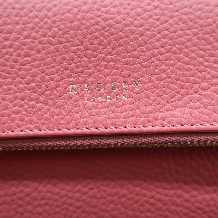 Radley London Medium Pink Pebbled Leather Flapover Matinee Wallet