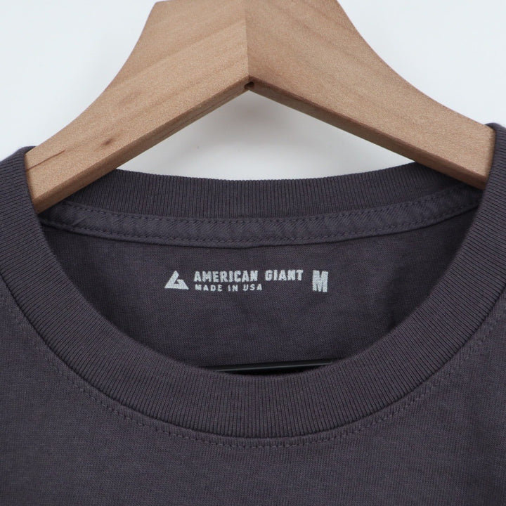 American Giant Mens Tee Gray Crew Neck Short Sleeve Size M Made in USA