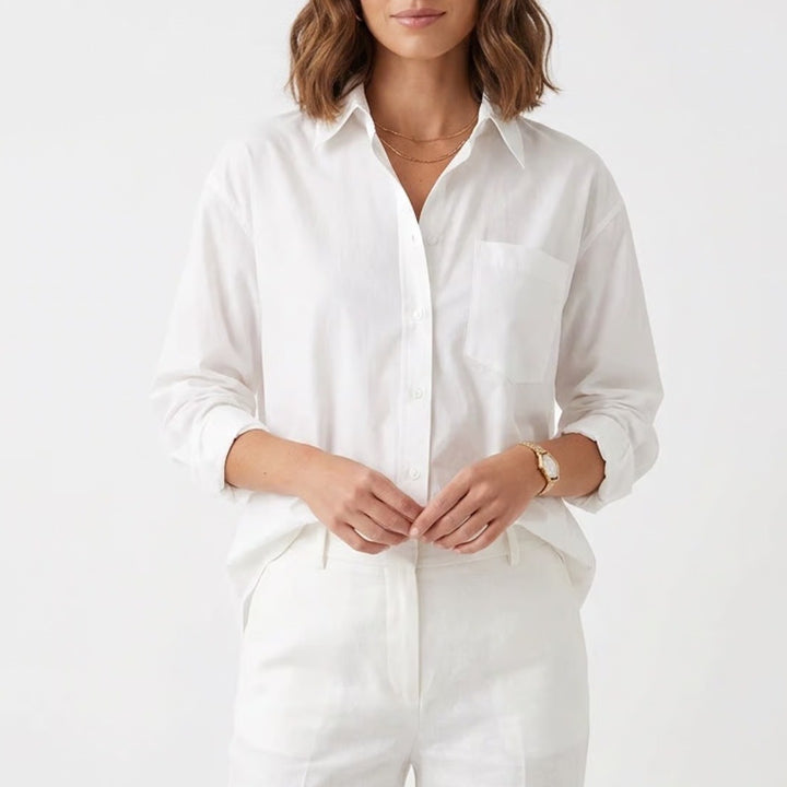Beverly Hills Shirt Women's XS Revolve Oversized White Button-Down Cotton