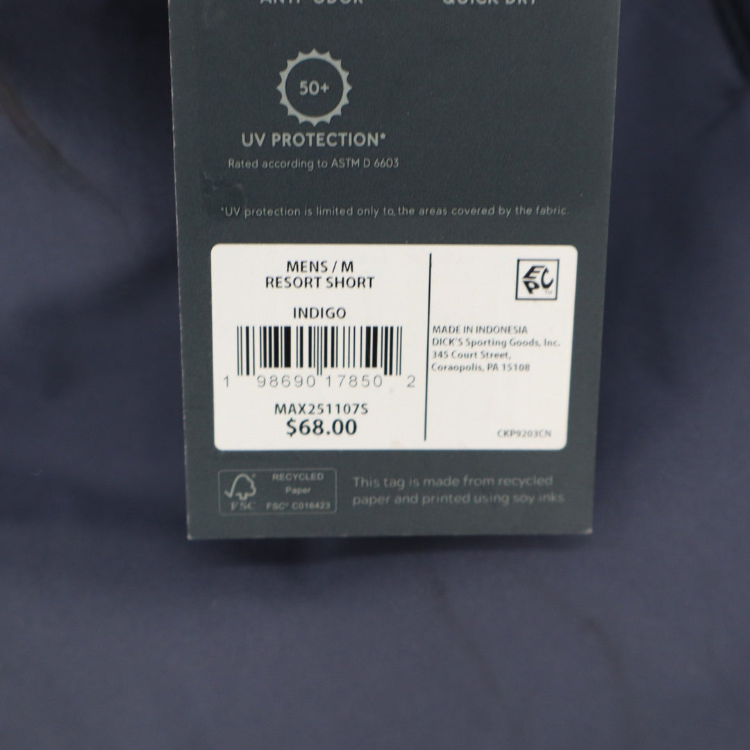 VRST Mens Resort Short Indigo Blue Graphic Print Quick Dry UPF 50+ Size M NEW