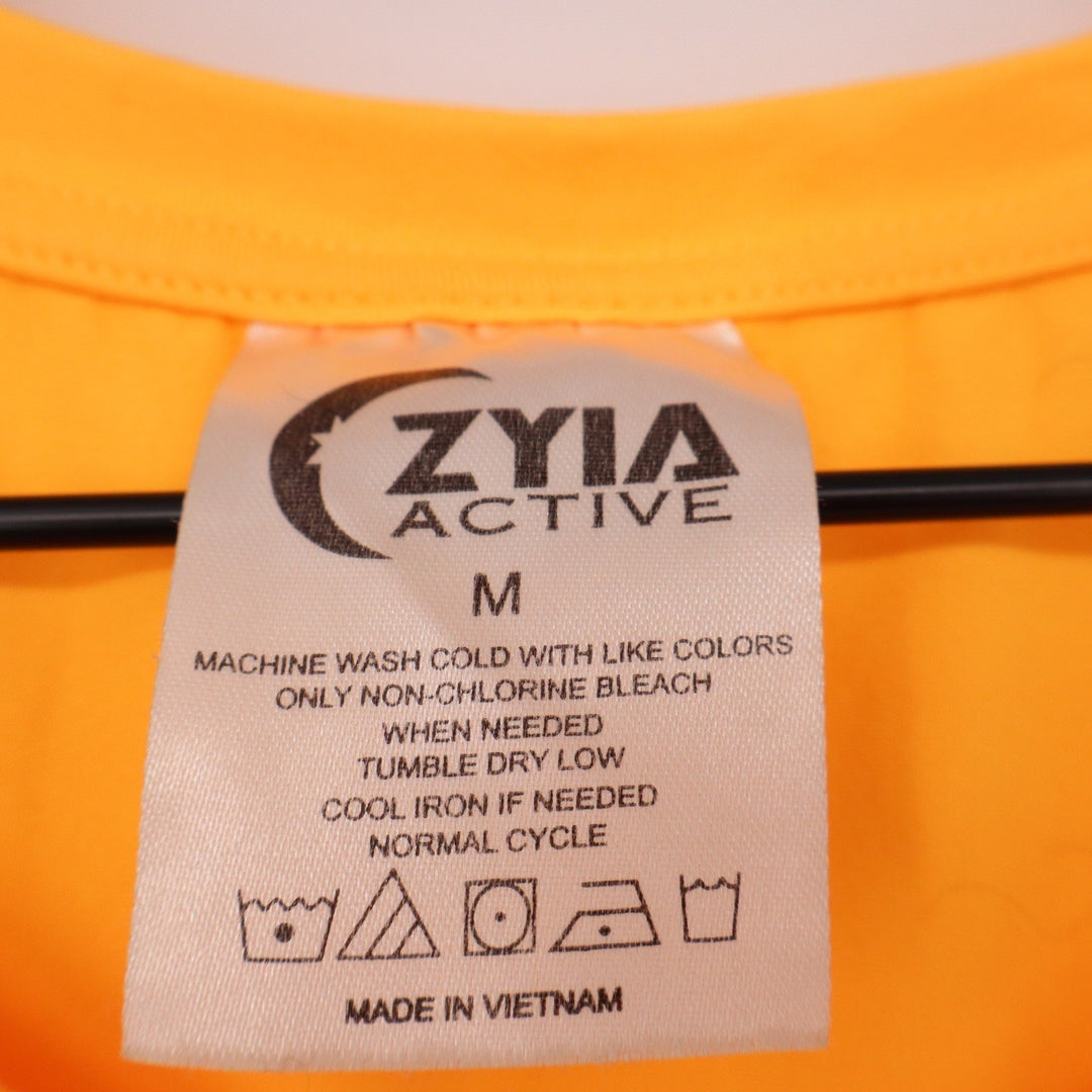 Zyia Active Tank Top Womens M Muscle Tank Orange Graphic Logo Excellent