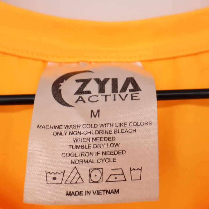 Zyia Active Tank Top Womens M Muscle Tank Orange Graphic Logo Excellent