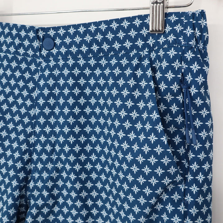 VRST Mens Resort Short 6" Deep Denim Print Blue Floral Stretch Size S