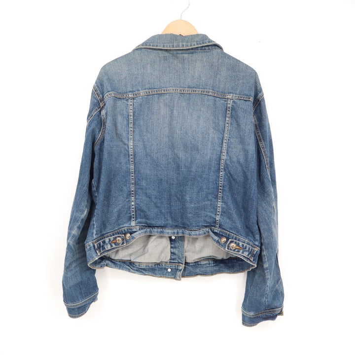 Torrid Womens Blue Denim Trucker Jacket Medium Wash Stretch Plus Size 1
