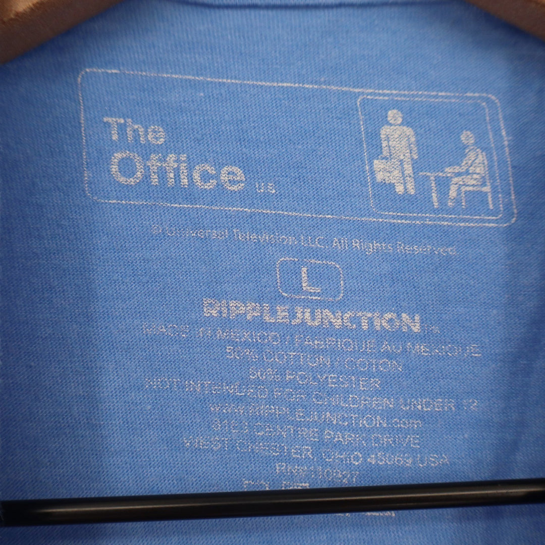 The Office Dunder Mifflin Paper Co Blue Graphic T-Shirt Mens Large Ripple