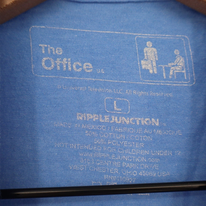 The Office Dunder Mifflin Paper Co Blue Graphic T-Shirt Mens Large Ripple
