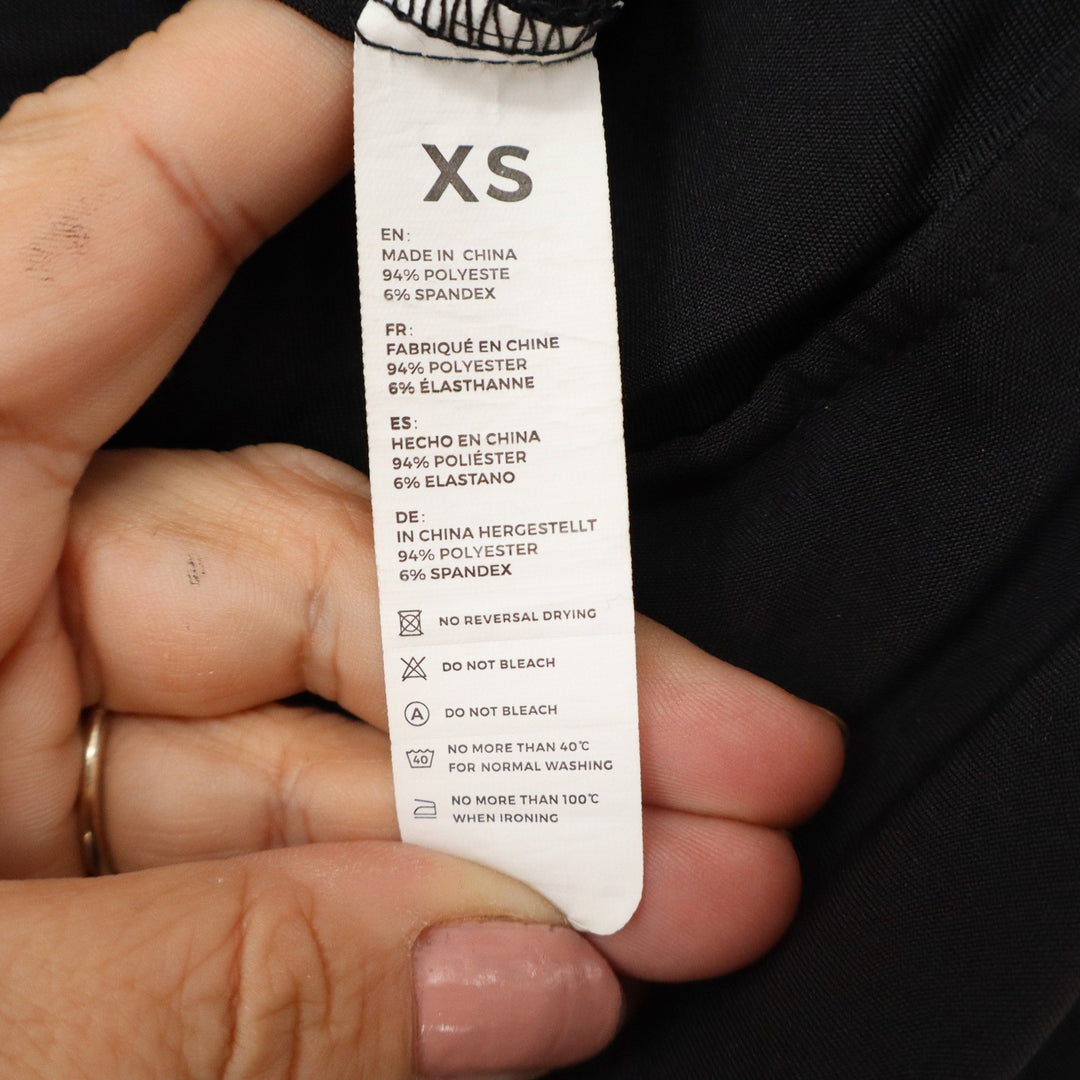 Black Jogger Scrub Pants Womens XS Tapered Elastic Waist Cargo Pockets Stretch