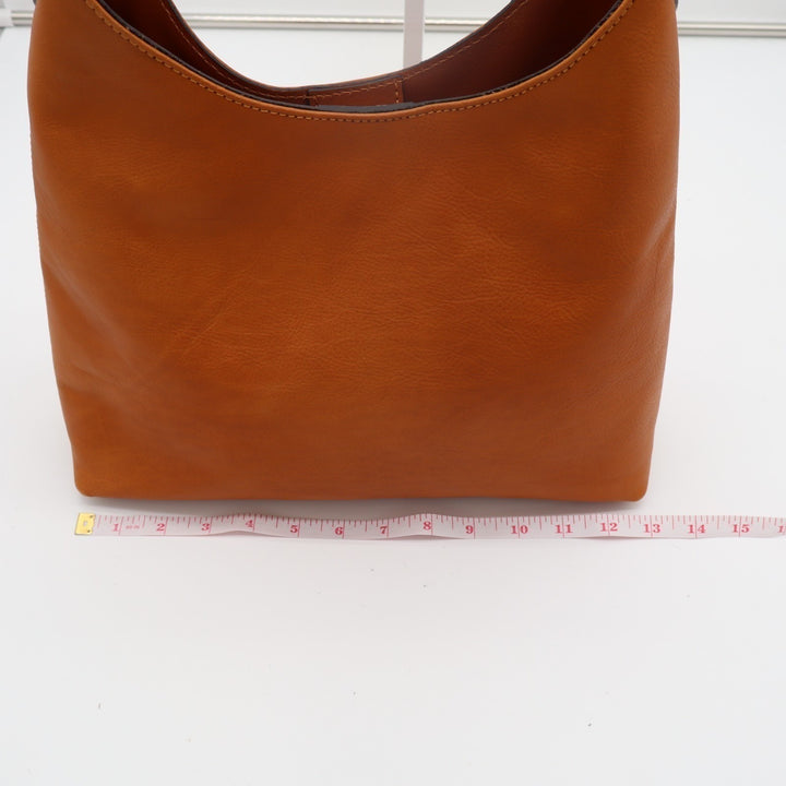 Womens Handbag Brown Leather Inner Pocket Single Strap Shoulder Bag
