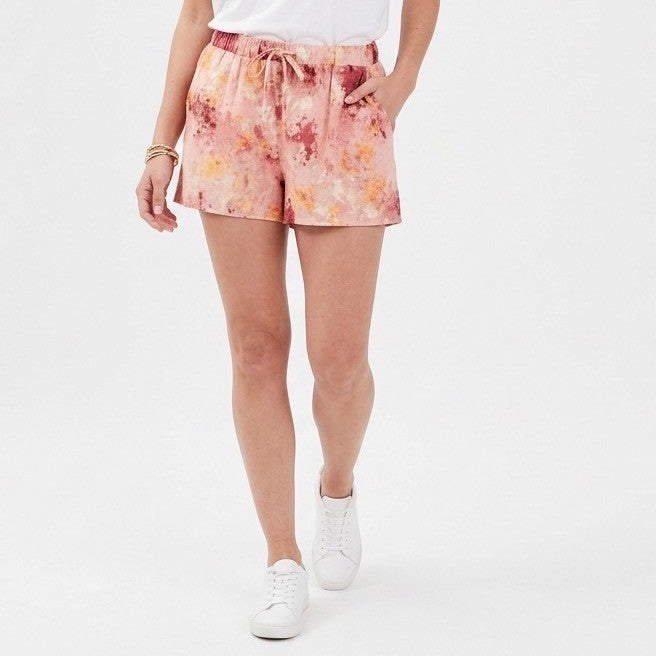 Style By Jenni Pajama Short Womens 3X Multi Watercolor Cotton Drawstring Waist