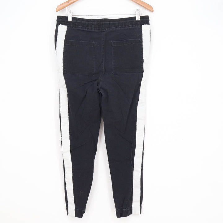 Elwood Mens Black White Side Stripe Jogger Pants Size M Cotton Blend