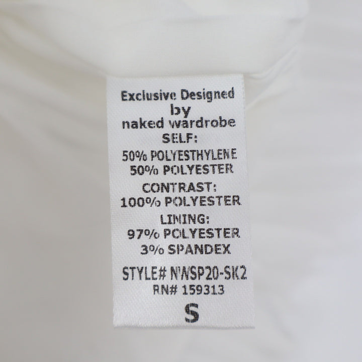 Naked Wardrobe The Statement White Sequined Lace Ruffle Mini S