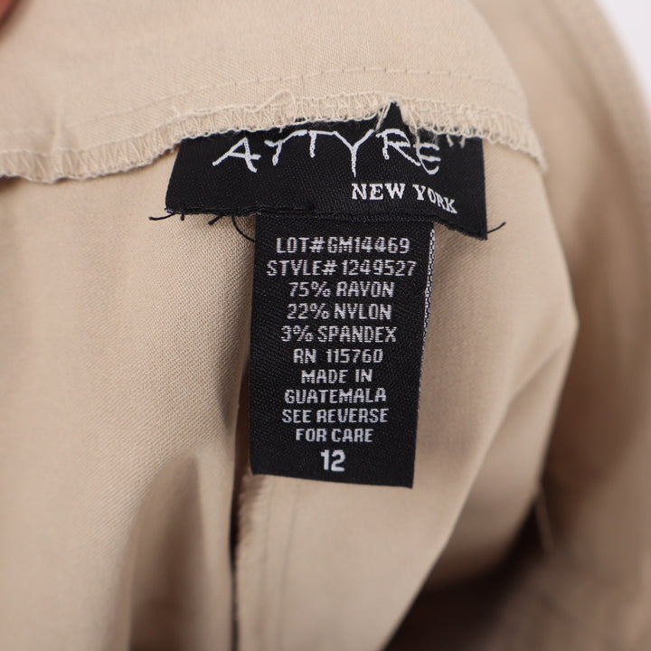 Attyre New York Skort Womens 12 Tan Stretch Pockets Excellent