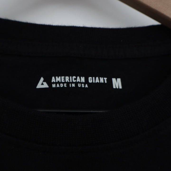 American Giant Mens Black Pocket T Shirt Made in USA Size Medium