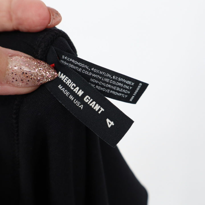 American Giant Skinny Leggings Womens 4 Black Stretch Elastic Waist Active Wear