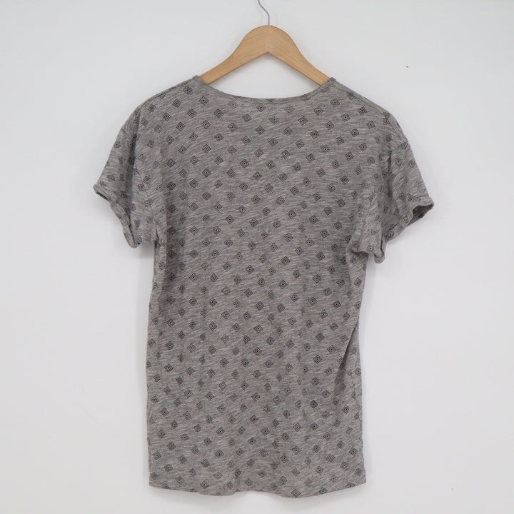 Topman Mens Gray Geometric Diamond Print Short Sleeve T-Shirt Size S