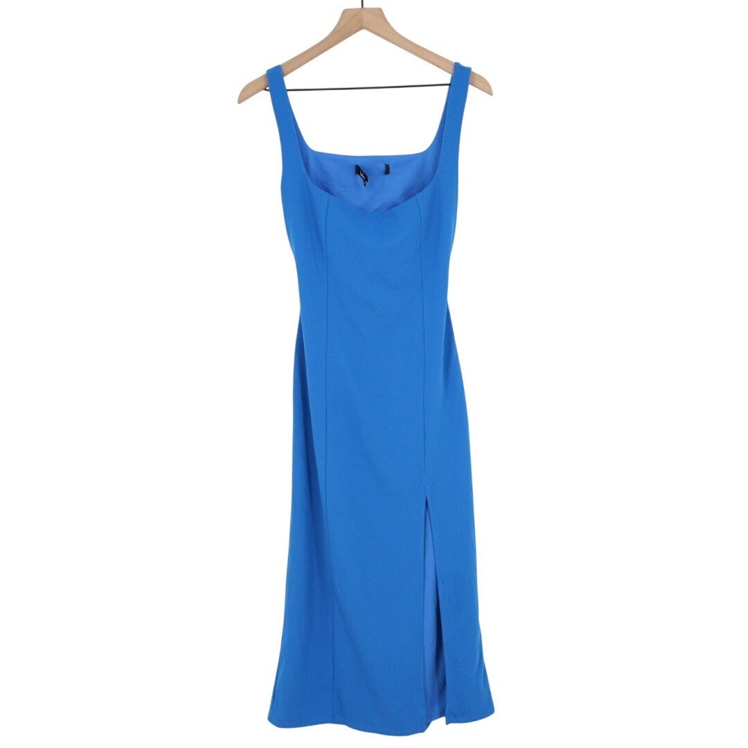 Lulus Davana Cutout Midi Dress Womens Medium Bright Blue Sleeveless Scoop Neck