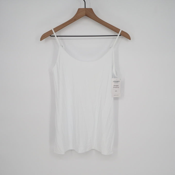 Jockey Luxe Camisole Womens Large White Ultralight Smoothing Adjustable Straps
