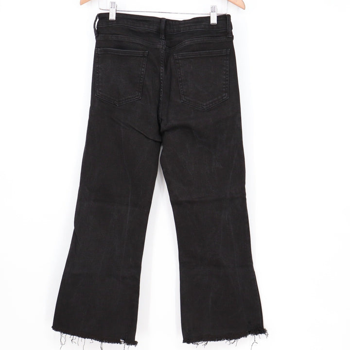JBD Just Black Denim Cropped Flare Raw Hem Jeans Black DP674-BLK Size 30