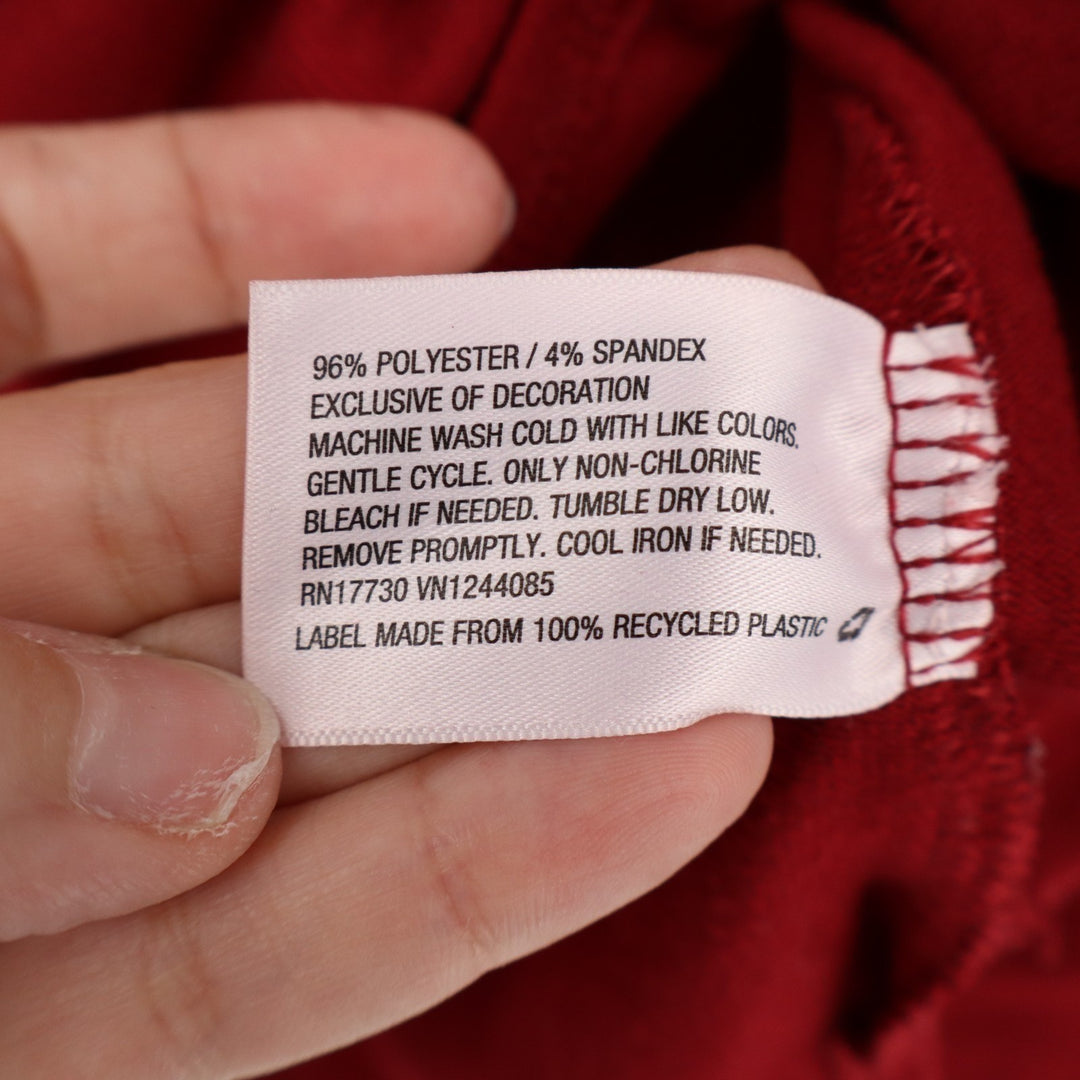 Xhilaration Pajama Top Women L Red Round Neck Long Sleeve High Low Hem Sleepwear