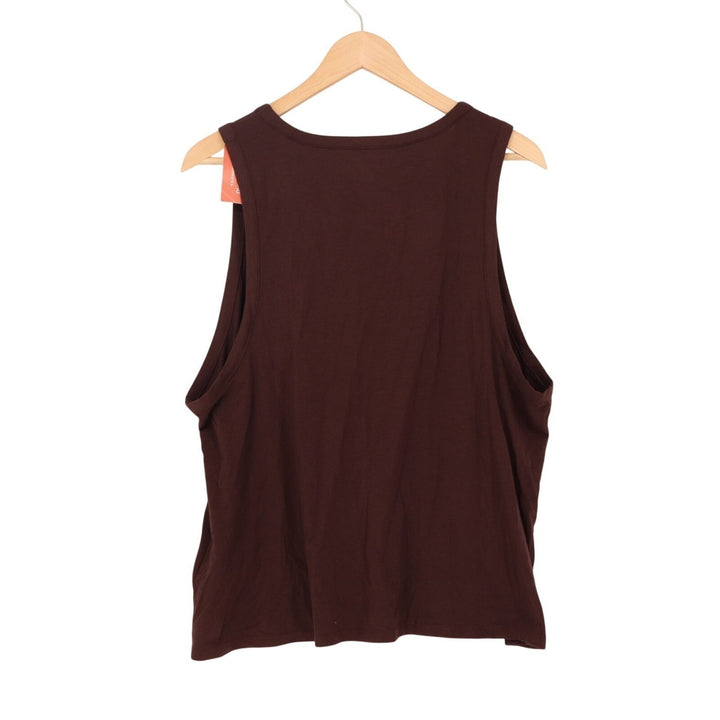 State Of Day Intimates 2-PC Pajamas Set Women 2XL Brown Cotton Stretch Crew Neck