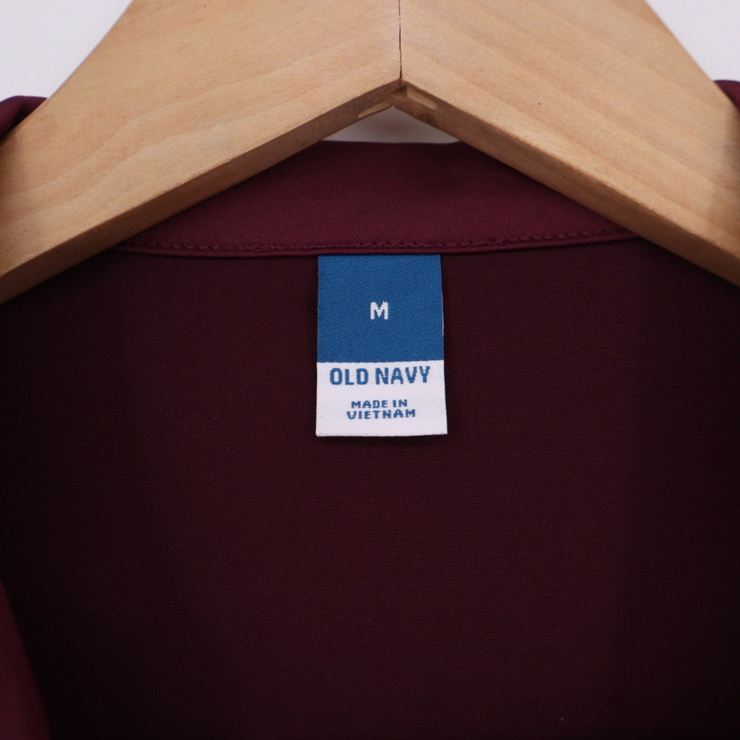 Old Navy Blouse Womens Medium Button-Down Burgundy Long Sleeve Excellent