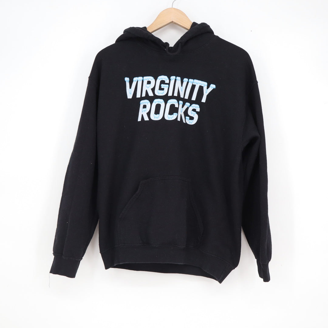 Danny Duncan Virginity Rocks Hoodie Black Blue Icy Drip Graphic Sweatshirt M