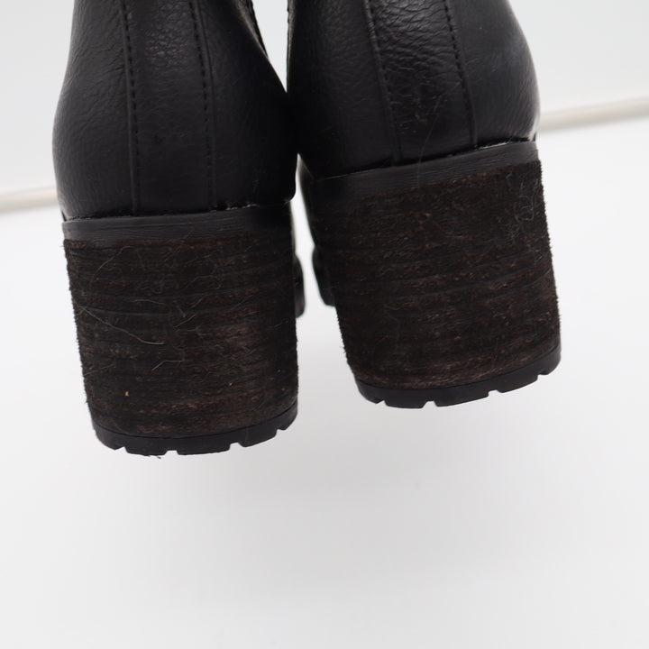 Steve Madden Jody Black Chelsea Lug Sole Block Heel Boots Womens Size 10