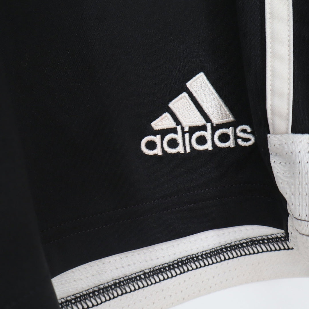Adidas Aeroready Soccer Shorts Black White Striped Athletic Youth Large