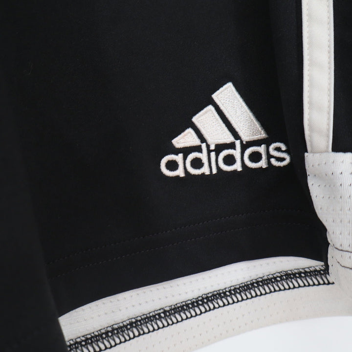 Adidas Aeroready Soccer Shorts Black White Striped Athletic Youth Large