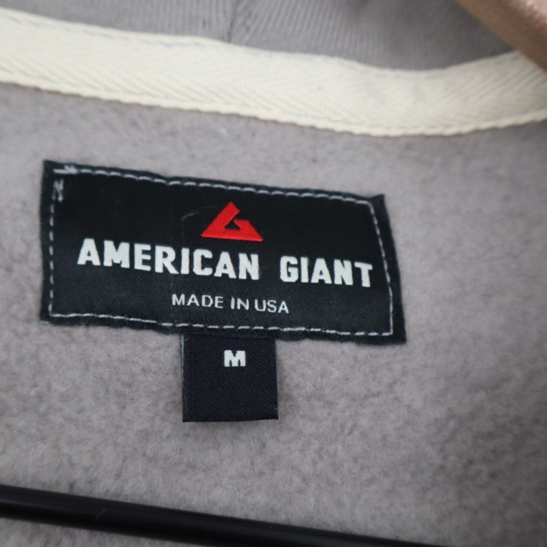 American Giant Midweight Full Zip Hoodie Mens Medium Athletic Heather Ribbed