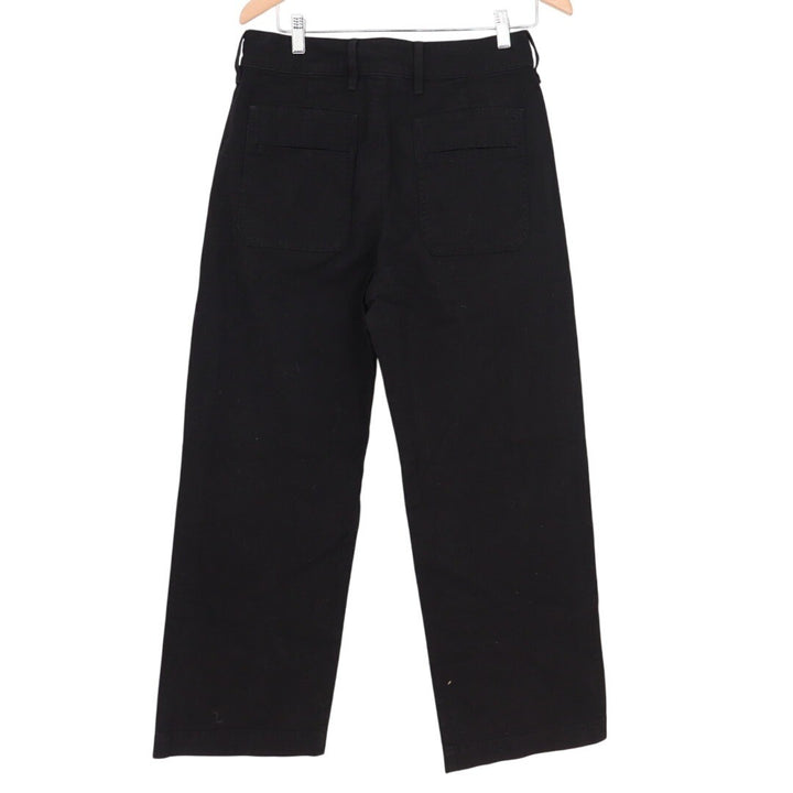 American Giant Womens Black Wide Leg Cropped Pants Made in USA Size 8