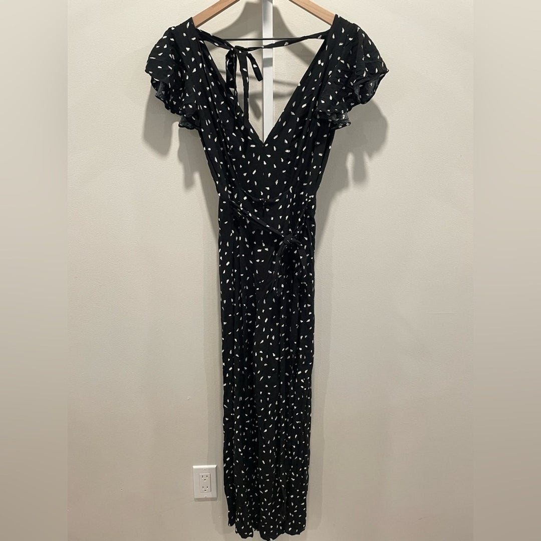 Lulus In Demand Black and White Print Sleeveless Wide-Leg Jumpsuit Size XS