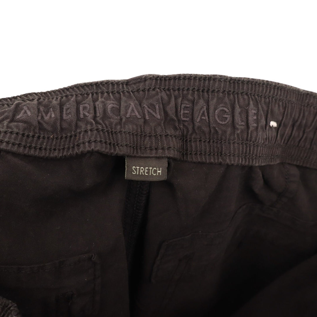 American Eagle Outfitters Cargo Jogger Pants Womens 6 Black Stretch Tapered Leg