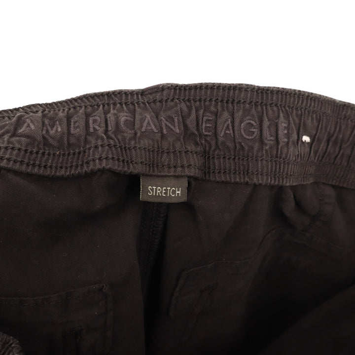 American Eagle Outfitters Cargo Jogger Pants Womens 6 Black Stretch Tapered Leg