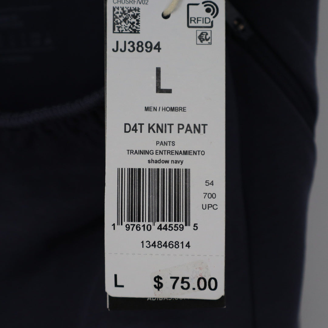 Adidas Mens D4T Knit Training Pants Shadow Navy Blue Slim Fit Joggers L