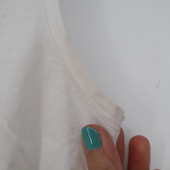 Boden Tank Top Womens Medium White Wide Strap V-Neck Yoga Running Activewear