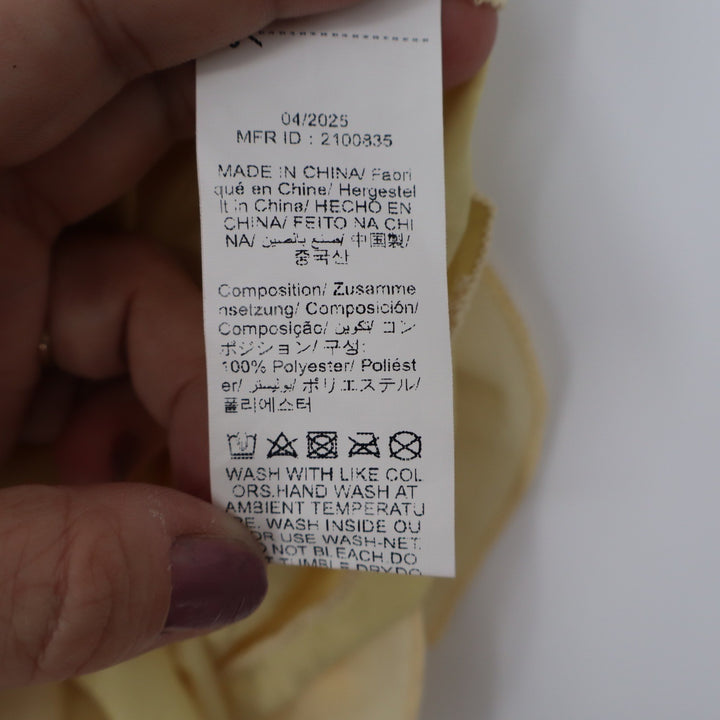 Butter Yellow Cowl Neck Halter Mini Dress Open Back Summer Party Size S