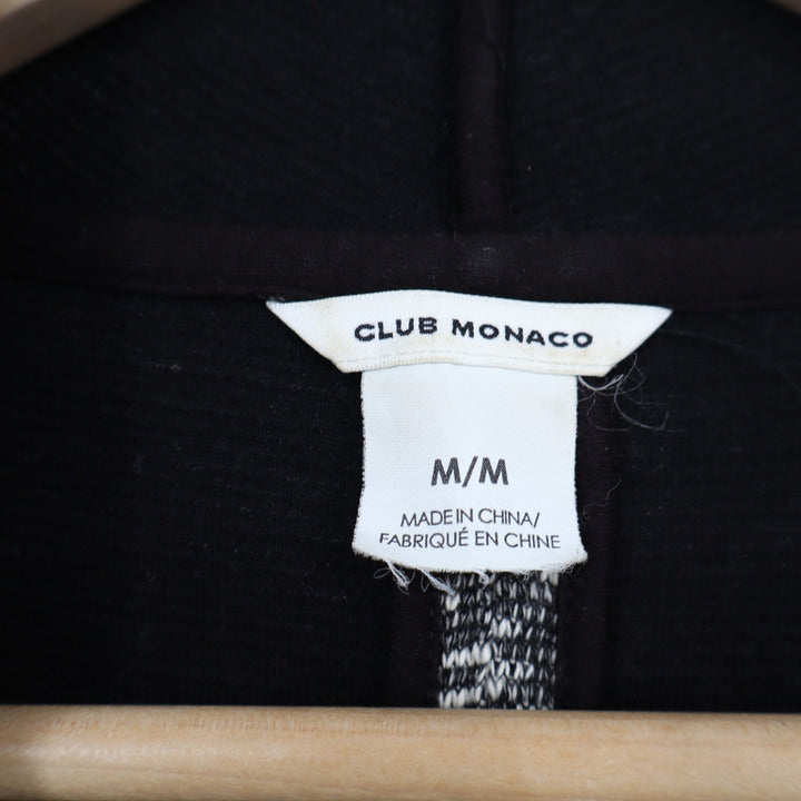 Club Monaco Womens Black White Marled Open Front Waterfall Cardigan Size M