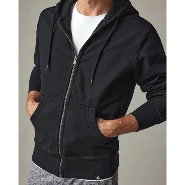 American Giant Mens Black Full Zip Hoodie Quality Clothing Made In USA Size L