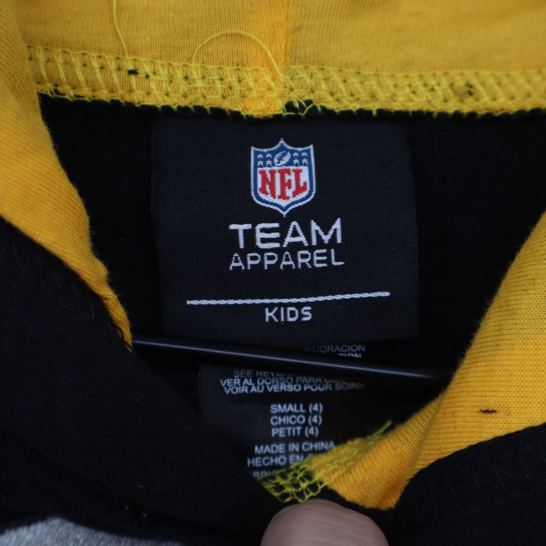 NFL Team Apparel Pittsburgh Steelers Kids Hoodie Black Yellow Size 4