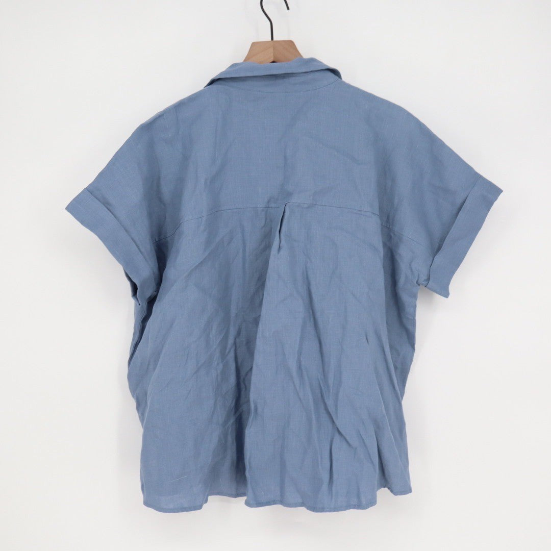 American Giant Easy Linen Shirt Breach Horizon Size L Made in USA