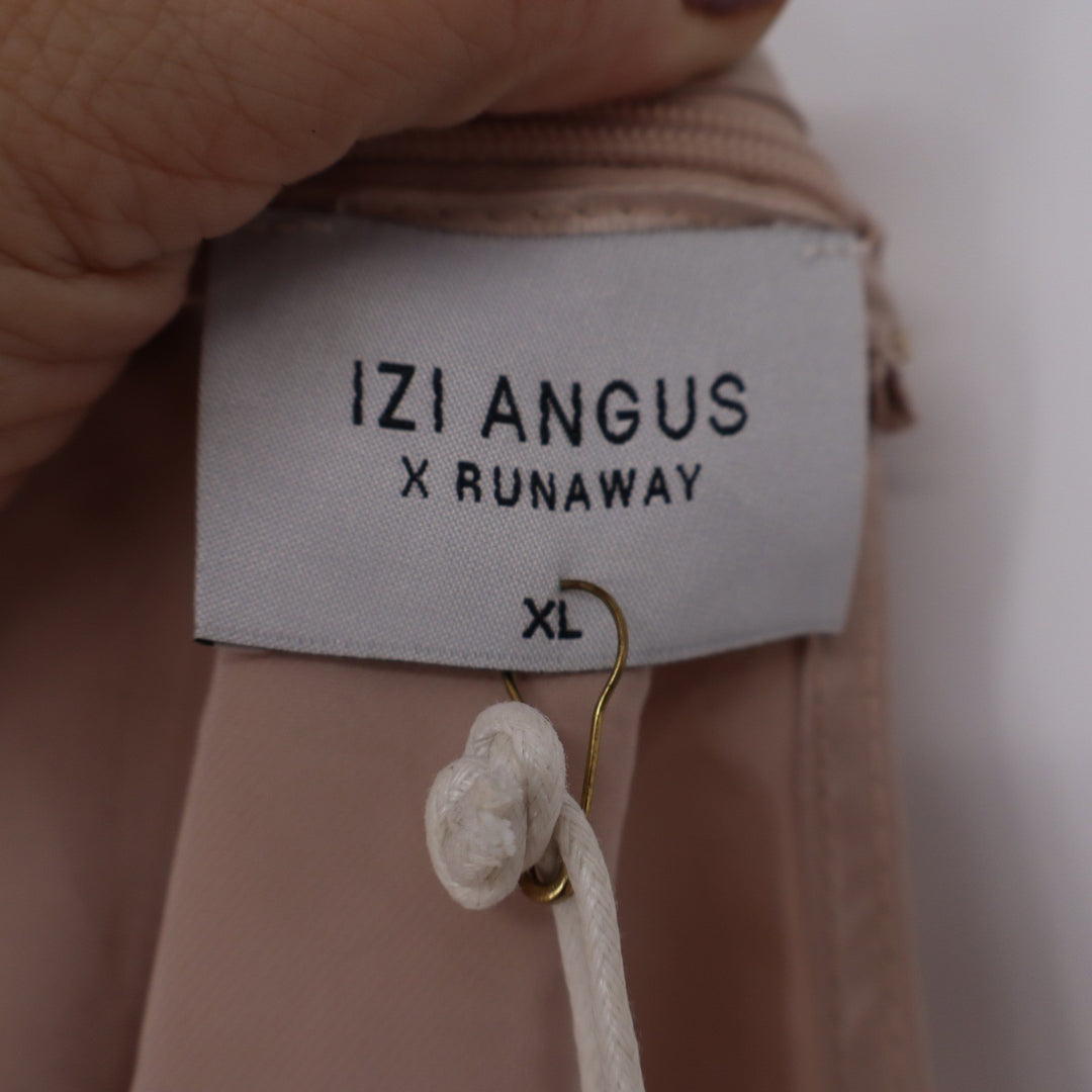 Izi Angus x Runaway Safia Slip Dress Champagne Satin Maxi XL
