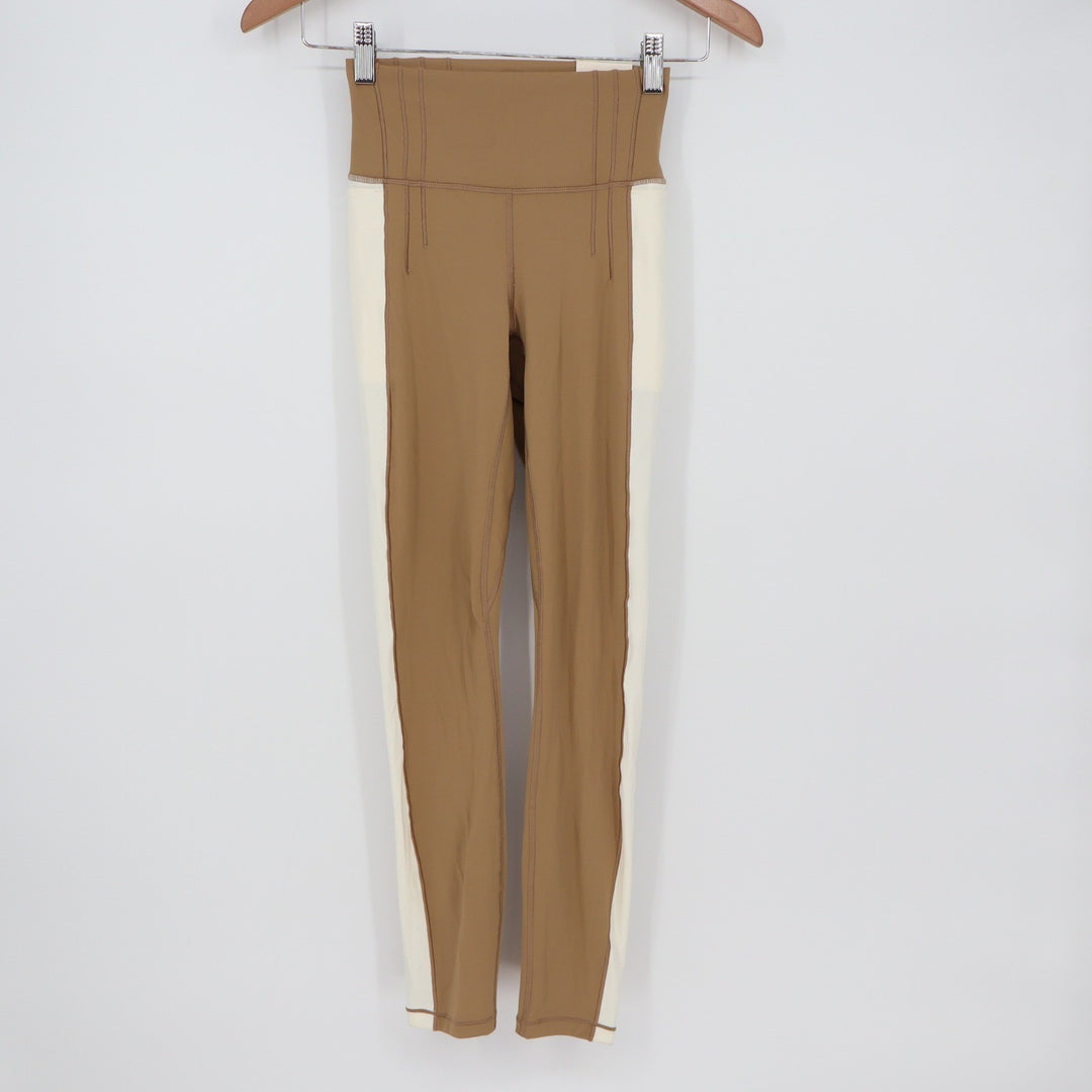 Calia Inspire Corseted 7/8 Leggings Tan Brown XS High Rise Pocket Legging