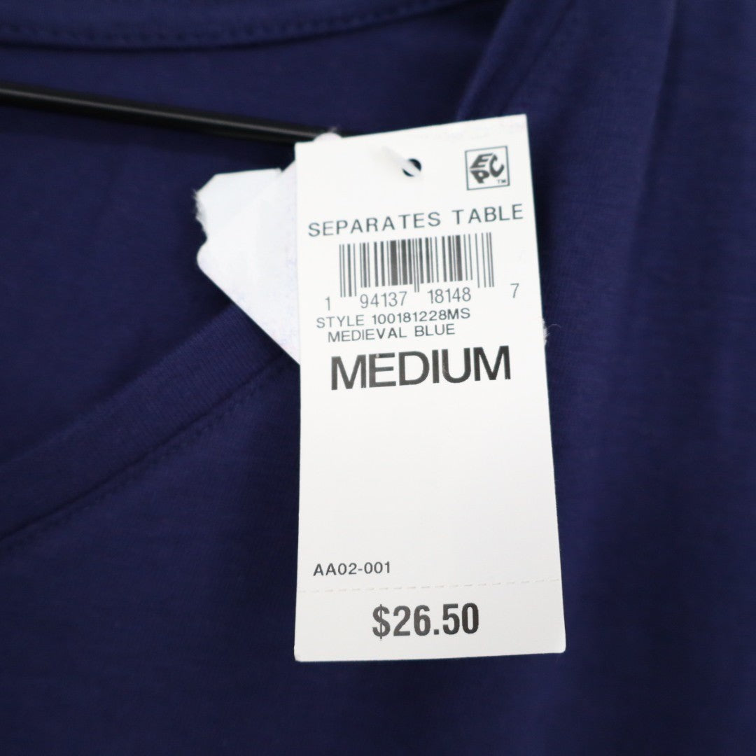 Charter Club Intimates Sleepwear Top Womens M Blue V-Neck Short Sleeve Pullover