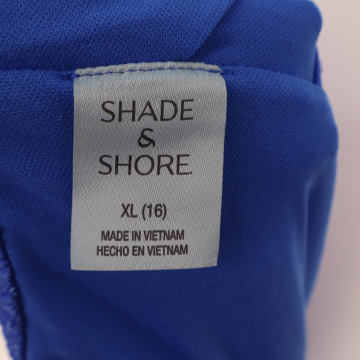 Shade & Shore One Piece Swimsuit Womens XL (16) Blue Scoop Neck Full Coverage