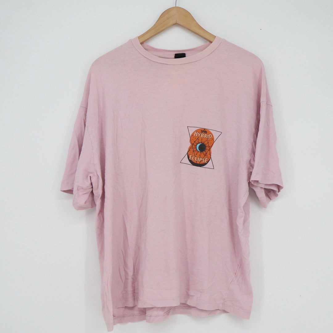 Urban Outfitters Pink 1998 Hybrid Eclipse Graphic Tee Mens Medium Celestial Sun