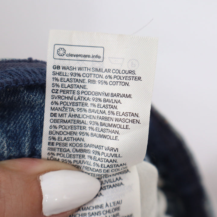 HM Mama Conscious Maternity Girlfriend Fit Jeans Light Wash Raw Hem Size M